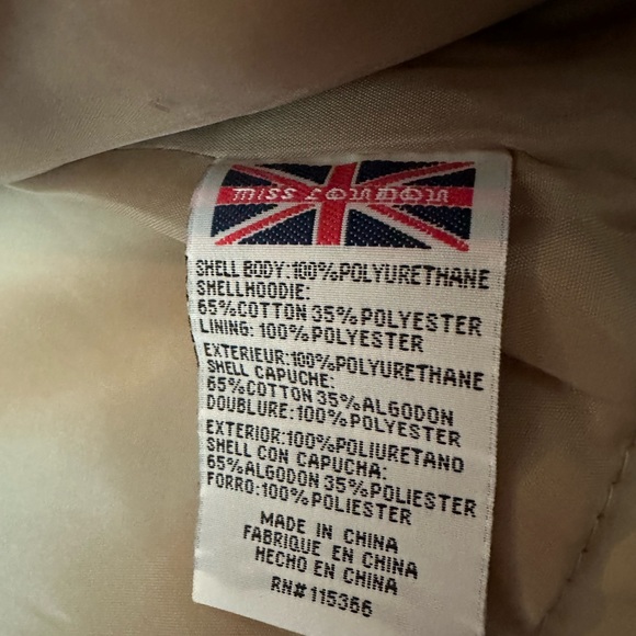 ❄️ Miss London tan Small faux leather jacket quilted shoulder - Picture 7 of 16